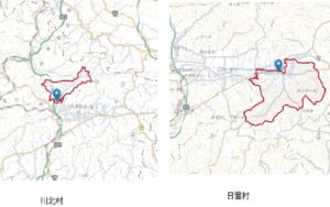 河北村と日置村地図