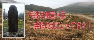丹波大納言小豆発祥の地にいってきた！