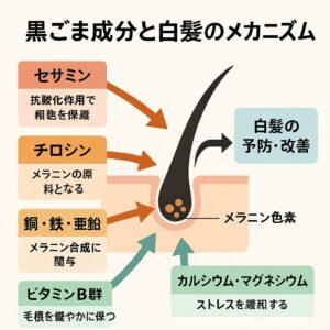 黒ごま成分と白髪のメカニズム