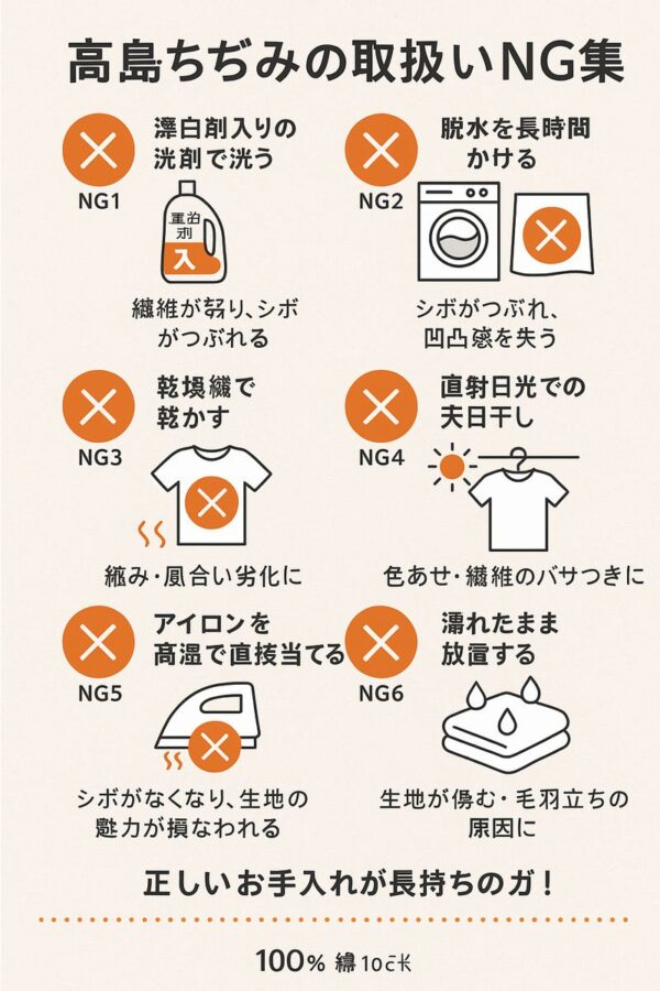 高島ちぢみやってはばらないNGこと