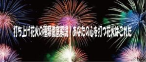 打ち上げ花火の種類徹底解説！あなたの心を打つ花火はこれだ