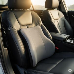 車の運転席の背もたれに敷かれているクッション