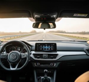 あさひを正面に受けて運転しているドライバーの目線