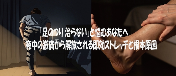 「足のつり 治らない」と悩むあなたへ｜ 夜中の激痛から解放される速効ストレッチと根本原因