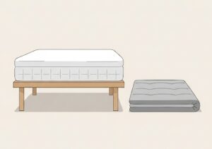 マットレスと布団のイラスト画像