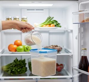 新米が冷蔵庫で保管されている画像