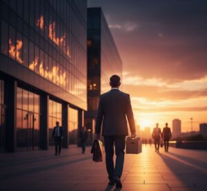 新たな門出：会社を後にする瞬間