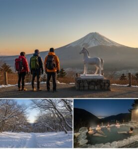 陣馬山：富士山パノラマと隠れ里の秘湯