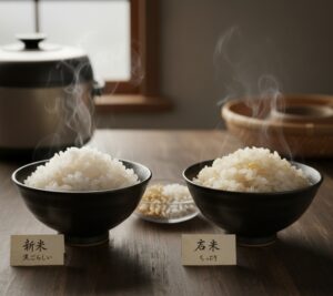 新米と古米のごはんの比較がぞy