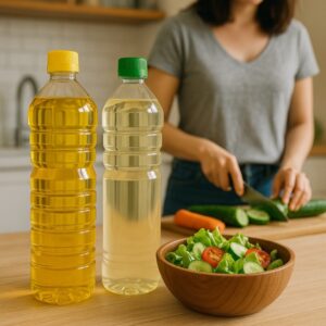 サラダ油やキャノーラ油でドレッシングを作る画像