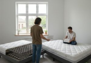 エアウィーヴの性能を確認しているカップル