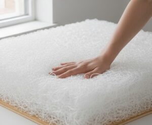 エアウィーヴのマットレスは、独自開発の素材「エアファイバー®」で作られているアップ画像