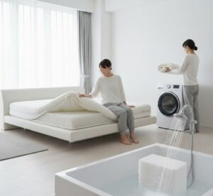 異なるシチュエーションで、エアウィーヴの耐久性や快適さを表現