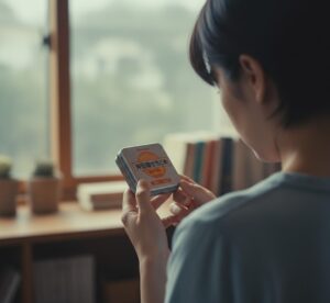 部屋の窓辺で、少しうつむき加減の後ろ姿の女性が浅田飴の服用を考えている画像