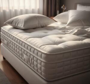 級感のある、厚みと弾力性が感じられるマットレスの画像