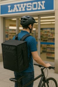 店員がマイクデリバリーをする画像