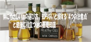 体にやさしい油の選び方｜知らないと損する“4つの注意点”と健康に役立つ油の基礎知識