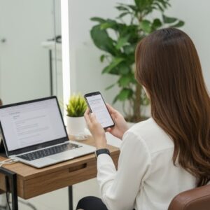 ホットペッパービューティの口コミ投稿をスマホで確認している画像