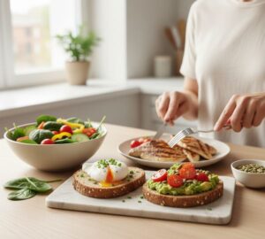 バランスのとれた鄭糖質の食事を実践している画像