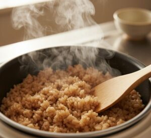 発芽玄米のごはんが炊き上がった画像