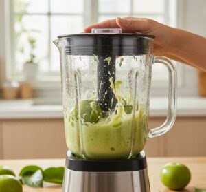 柿渋をミキサーで作っている画像