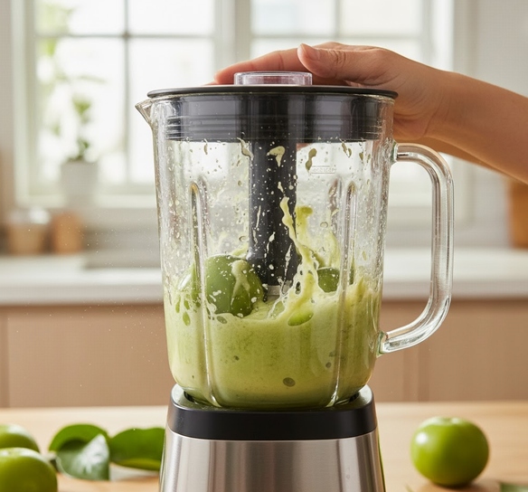 柿渋をミキサーで作っている画像