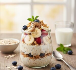 オートミールを使ったヘルシーなデザートのイメージ