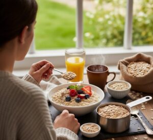 オートミールのヘルシーな朝食イメージ