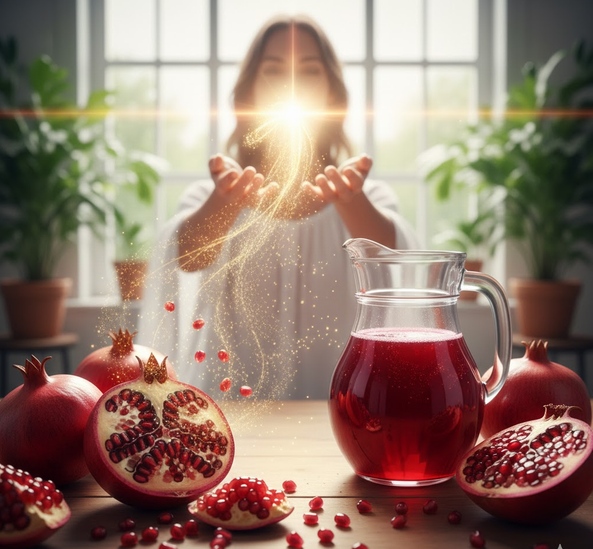 ビタミンCとエラグ酸の協調作用:美肌と抗酸化の強力タッグ」**のテーマで、以前とは異なるシチュエーションの画像