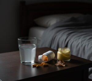 ビタミンAの過剰摂取や健康への影響を示唆する画像