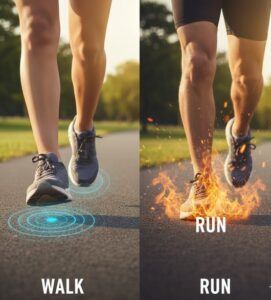 膝への負担を視覚的に表現した比較写真