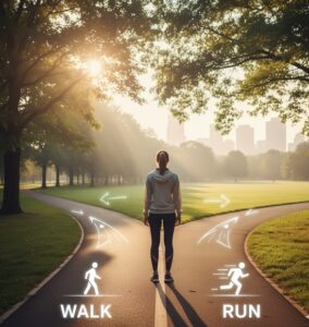 運動の選択と未来への希望を表現した写真