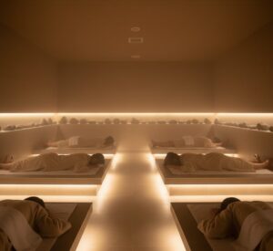 岩盤浴をしている画像