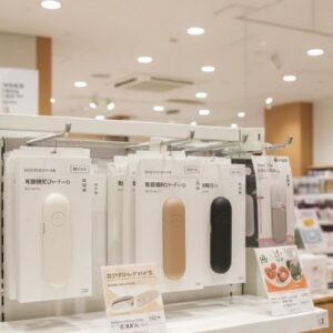 充電式カイロが売場で販売されている画像