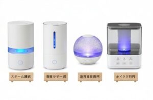 加湿器の色々な種類の画像