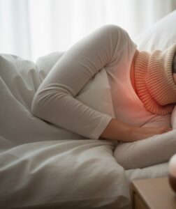 ネックウォーマーを付けて寝ている画像