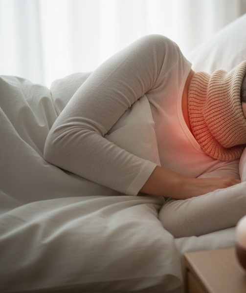 ネックウォーマーを付けて寝ている画像