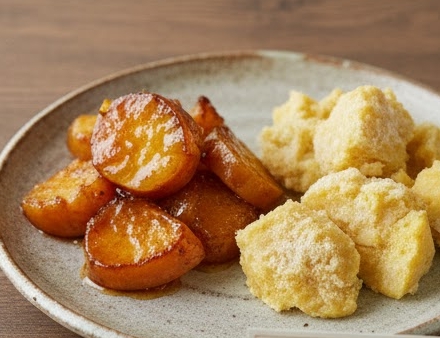 さつまいものの大学芋とてんぷらの画像