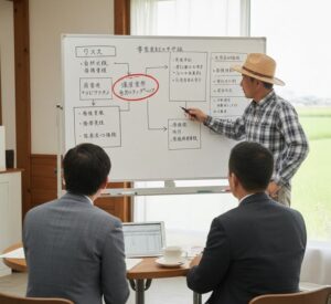 保険の見直しの説明を受けている画像