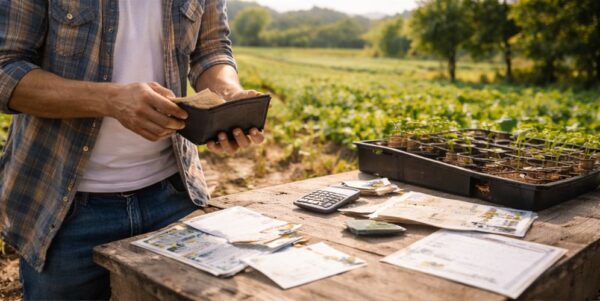 尚の購入をするためにお金を計算している画像