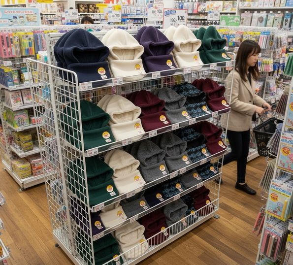 100均のネックフォーマーの売場の画像