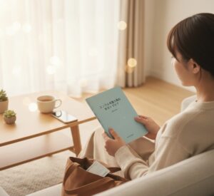 心療内科の受疹を待っている女性の画像