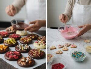 バレンタインTチョコレートを手作りしている画像