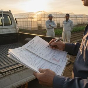 申請書をチェックしている画像