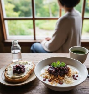 発酵小豆やトーストや綿類にトッピングされている画像