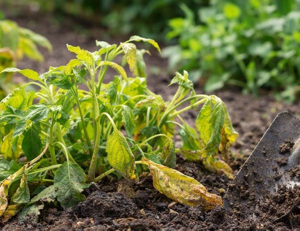 遅霜でしおれている画像