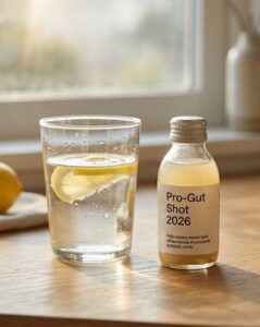 乳酸菌とグラスに入ったドリンク