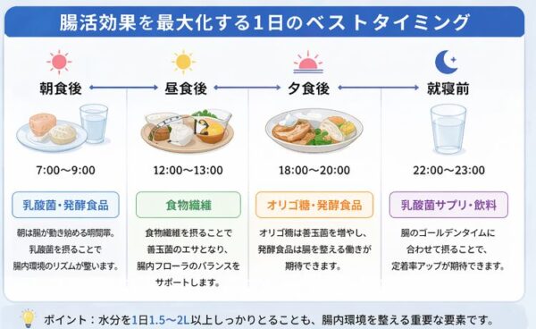 腸活効果を最大化する1日のベストタイミング