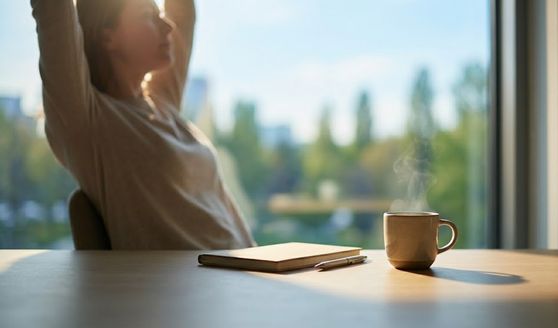 朝スッキリ起きている画像