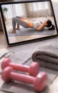 スマホでティラピスのエクセサイズを確認している画像